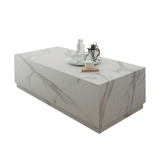 Mesa de salón Marko efecto mármol blanco