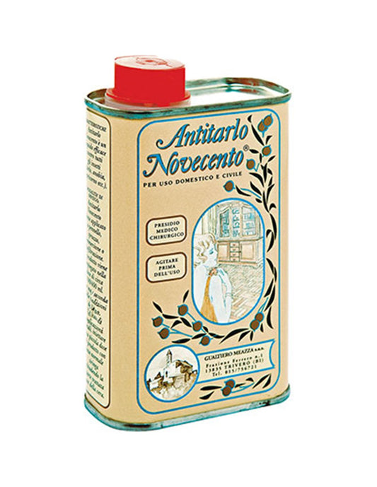 Anti-sarro Novecento: solución eficaz para proteger tus objetos de carcoma y parásitos, envase de 250 ml.