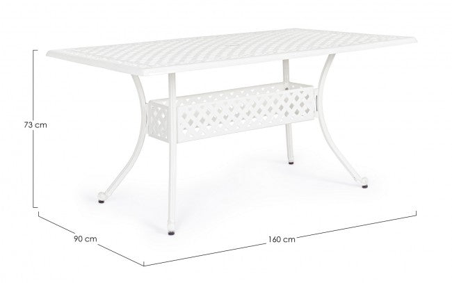 Mesa exterior rectangular Ivrea blanca 90 x 160 cm
