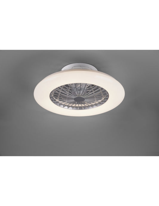 Ventilador de araña LED regulable Stralsund Aluminio Trio Lighting