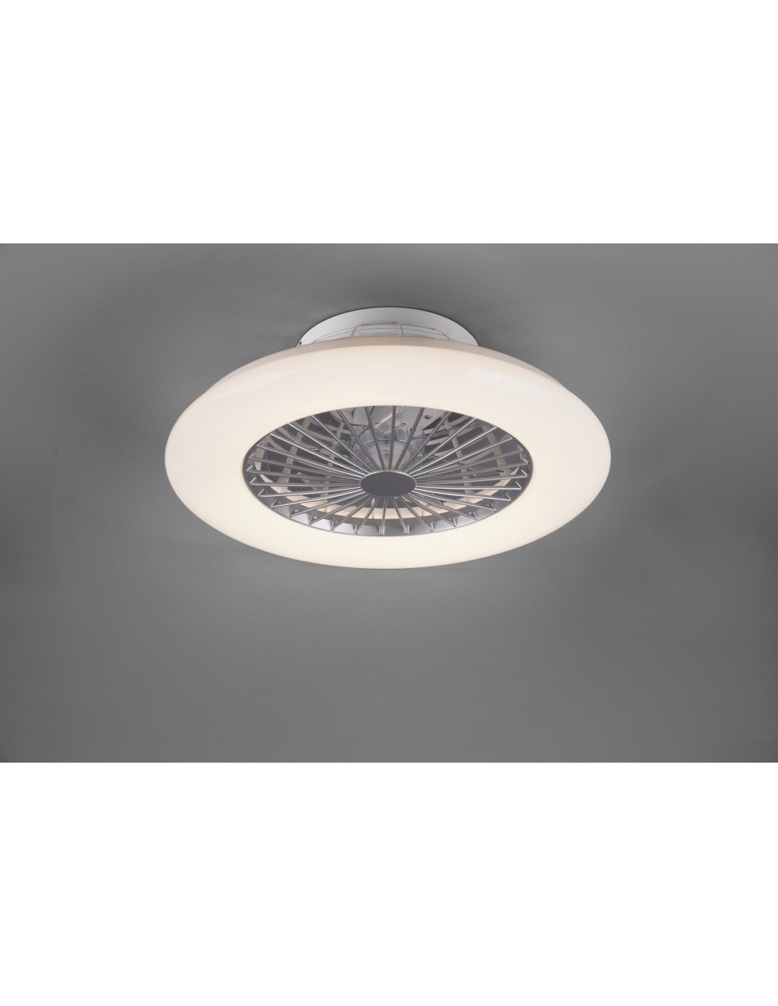 Ventilador de araña LED regulable Stralsund Aluminio Trio Lighting
