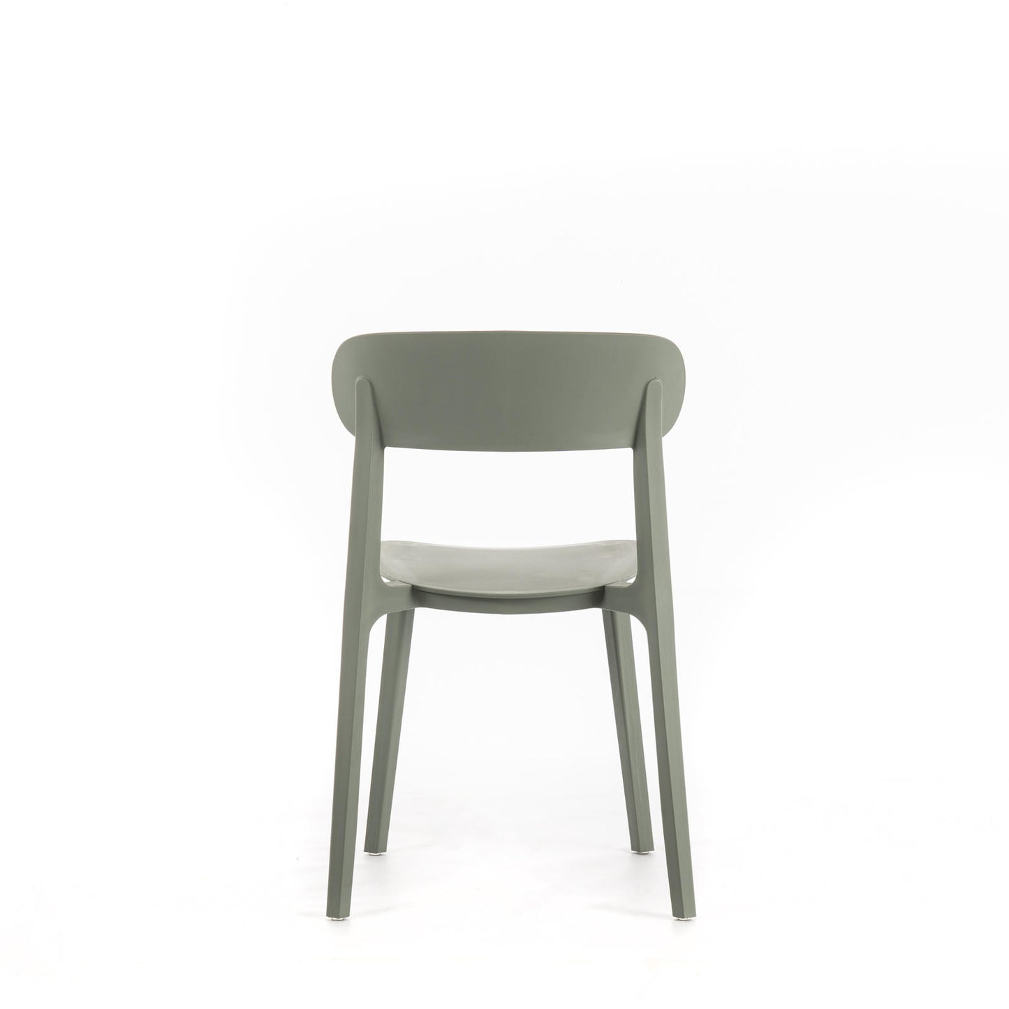 2x Silla de polipropileno gris claro 48x52x77,5h cm