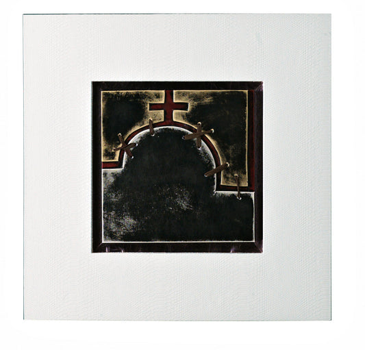 Óleo sobre lienzo multicolor y marco de madera 80x80cm