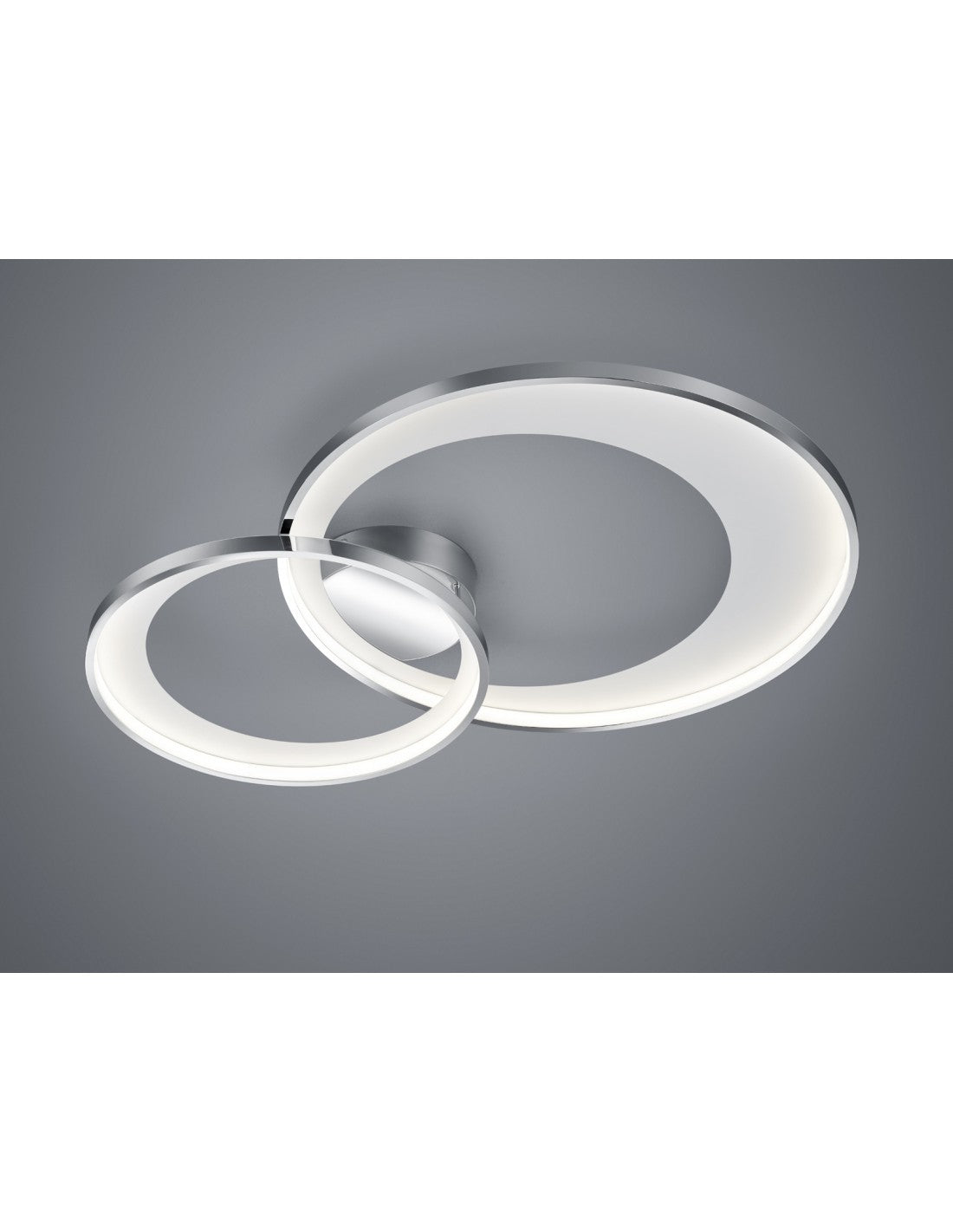 Granada Plafón Doble Círculo Cromo LED 36w Regulable L85 cm Trio Lighting