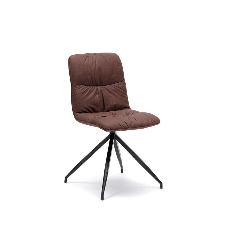 Silla en tejido microfibra efecto terciopelo marrón 43x38xh. 86,5 centímetros 