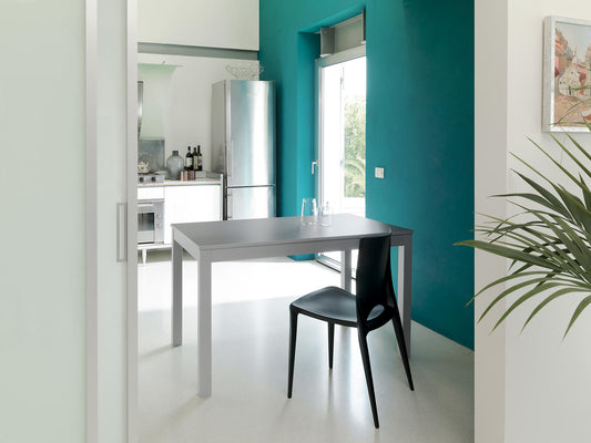 Mesa extensible de melamina gris claro 130/210x80x76h cm
