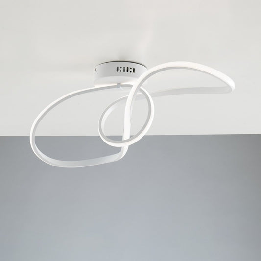Lámpara de techo de metal y aluminio blanco con LED integrado 68x24x h24 cm