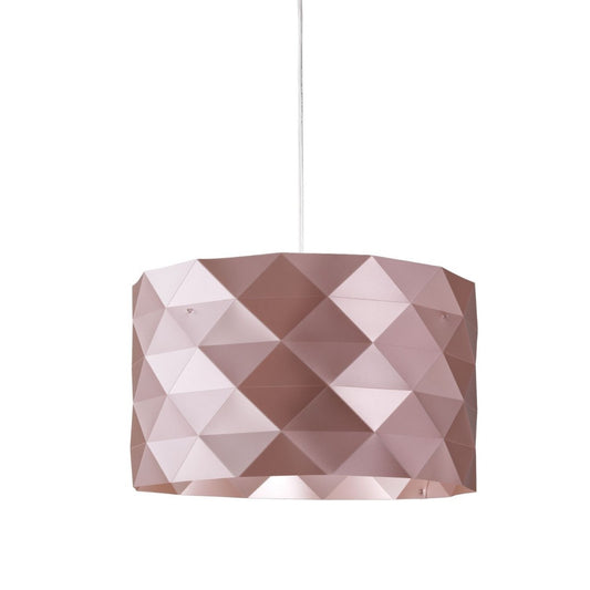 Lámpara colgante de metal rosa con 3 luces de metal cromado cm. 40x25h