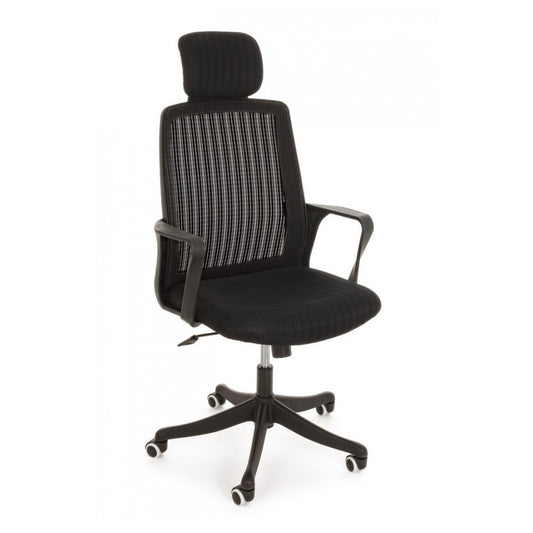 Silla de oficina Laurent negra con reposabrazos