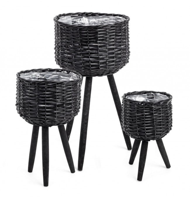 4x Set3 C.Jarrón Trípode Negro