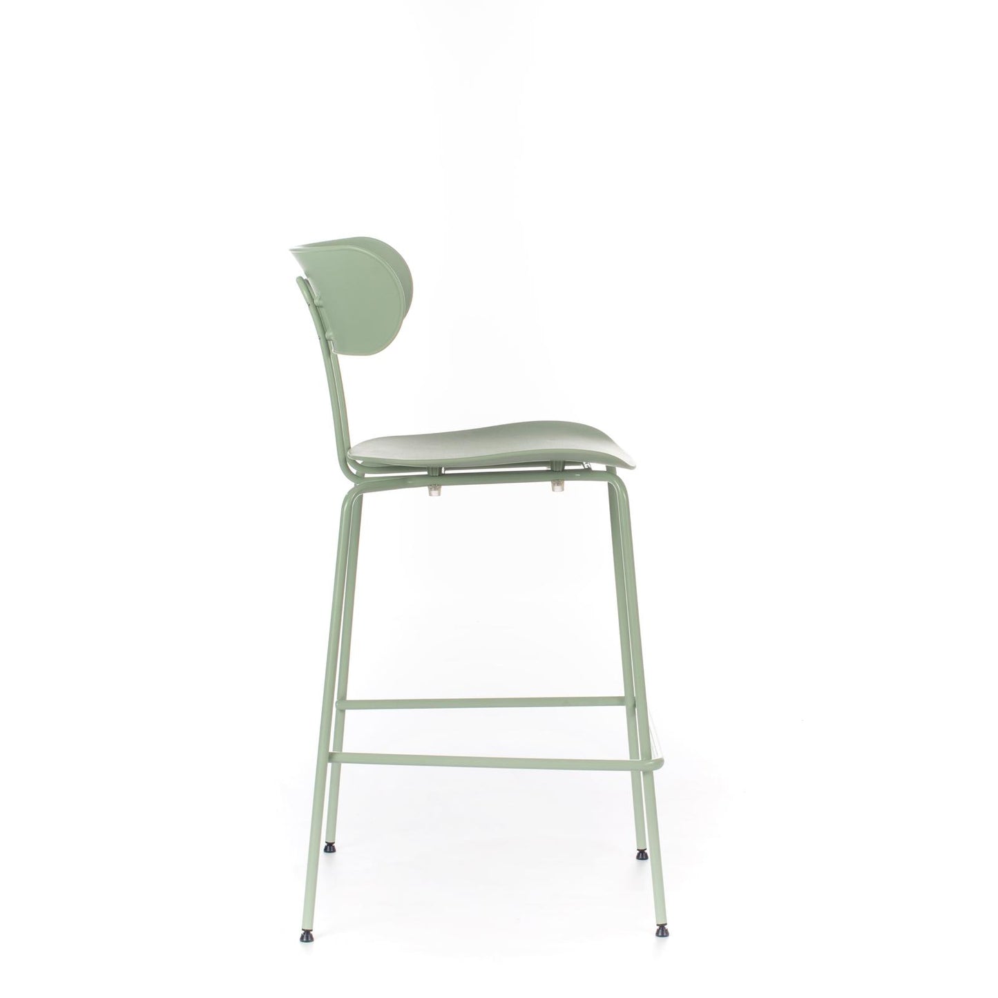 4x Taburete de polipropileno con asiento verde