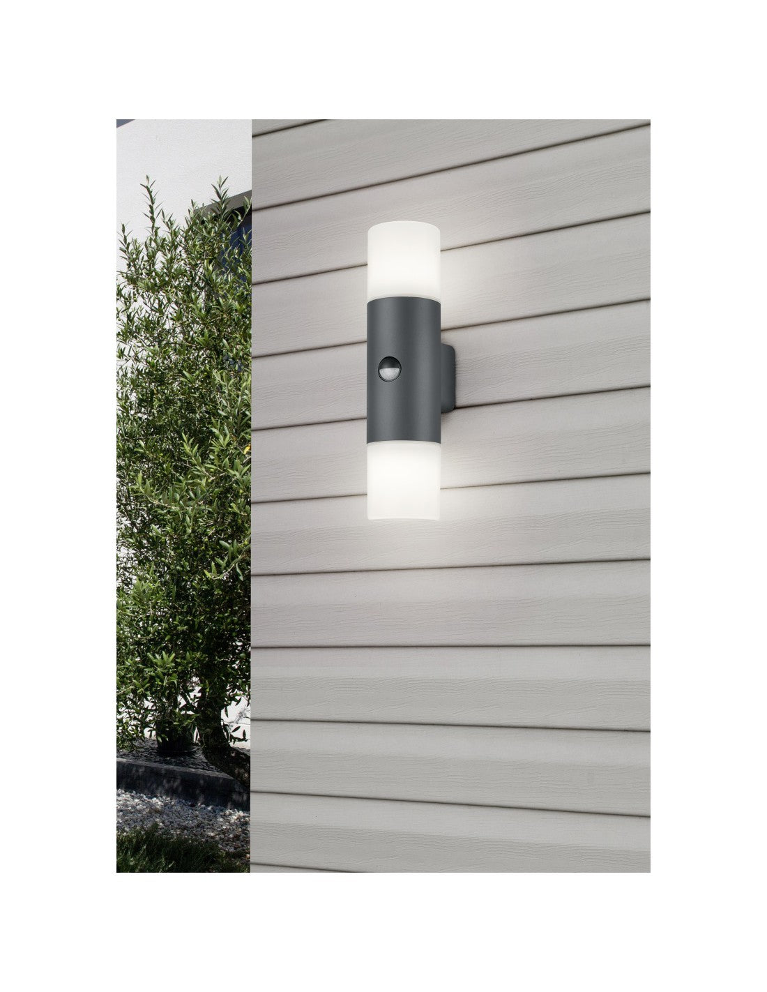 Hoosic Aplique Doble Emisión 2xE27 Antracita Con Sensor de Movimiento H33 cm IP44 Trio Lighting