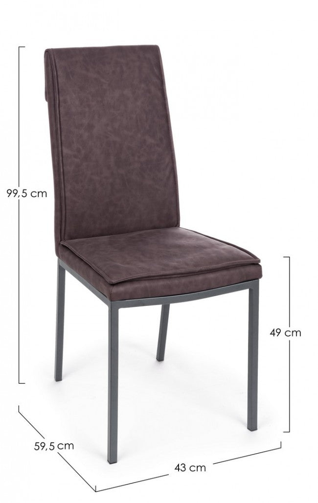 4x Silla Sofie Pu marrón oscuro