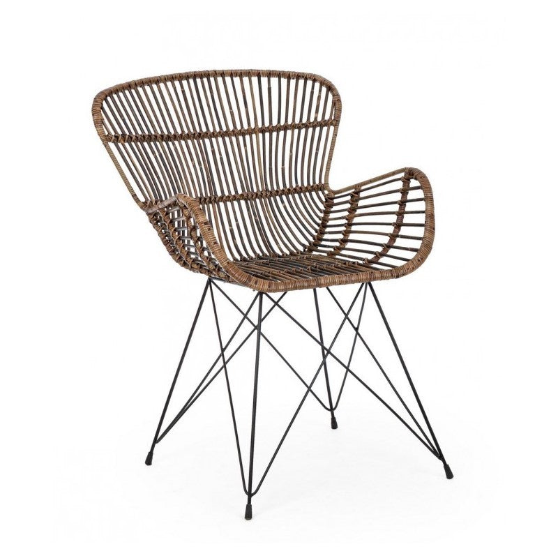 Sillón rústico en fibras naturales Ventrus Croco