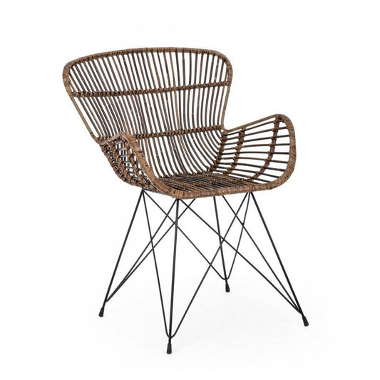 Sillón rústico en fibras naturales Ventrus Croco