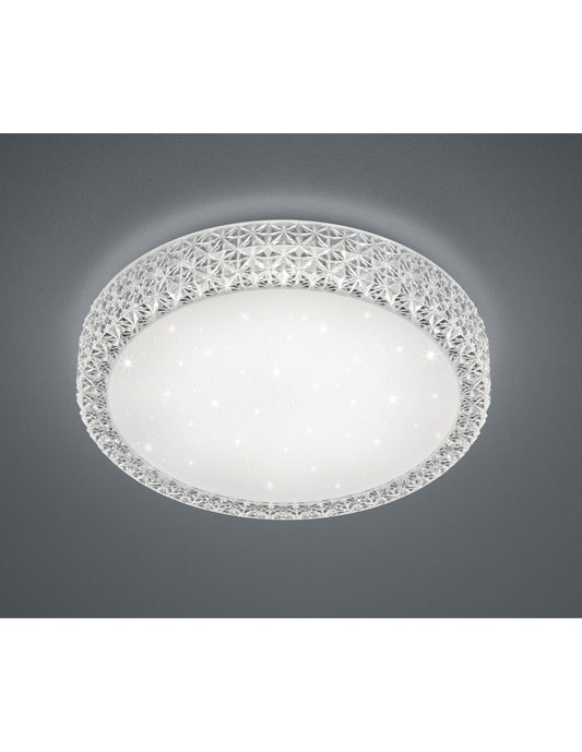 Lámpara de techo LED multifunción Pegasus efecto cristal blanco Ø60 cm Trio Lighting