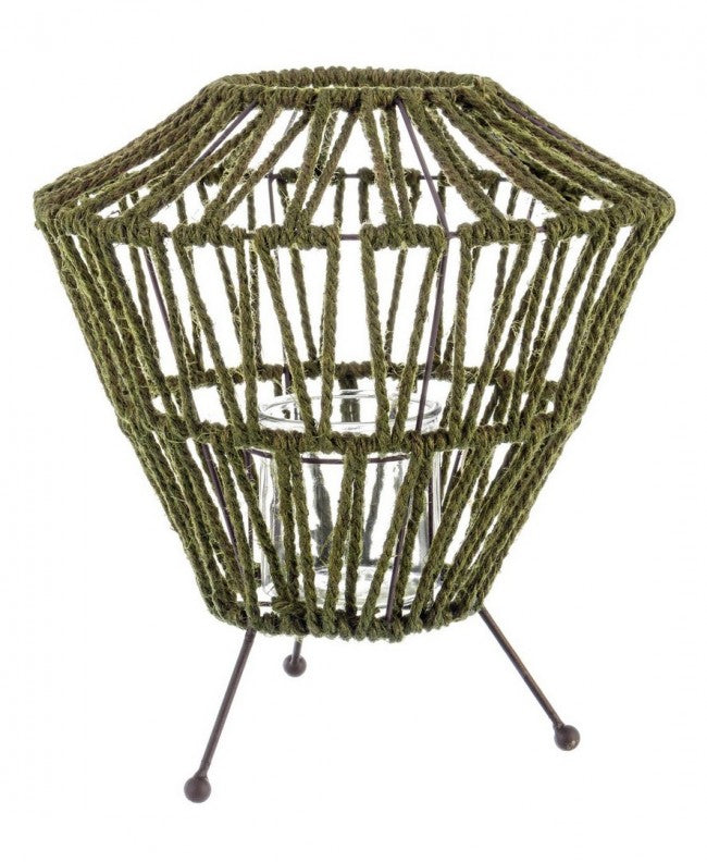 4x Linterna de hierba con trípode verde L