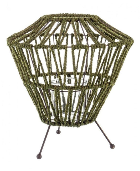 4x Linterna de hierba con trípode verde L