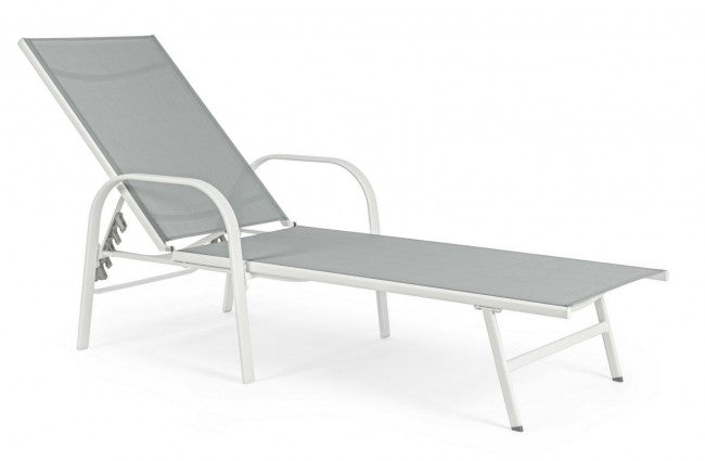 Tumbona Arent en acero y con reposabrazos blancos 195 cm