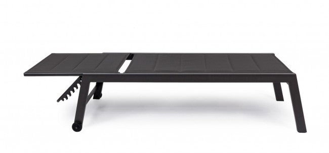 Tumbona alta de aluminio con ruedas Hilde antracita 32h cm