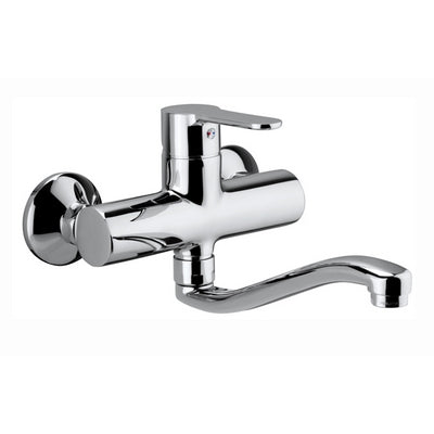 Mezclador de lavabo de pared línea cromo azul