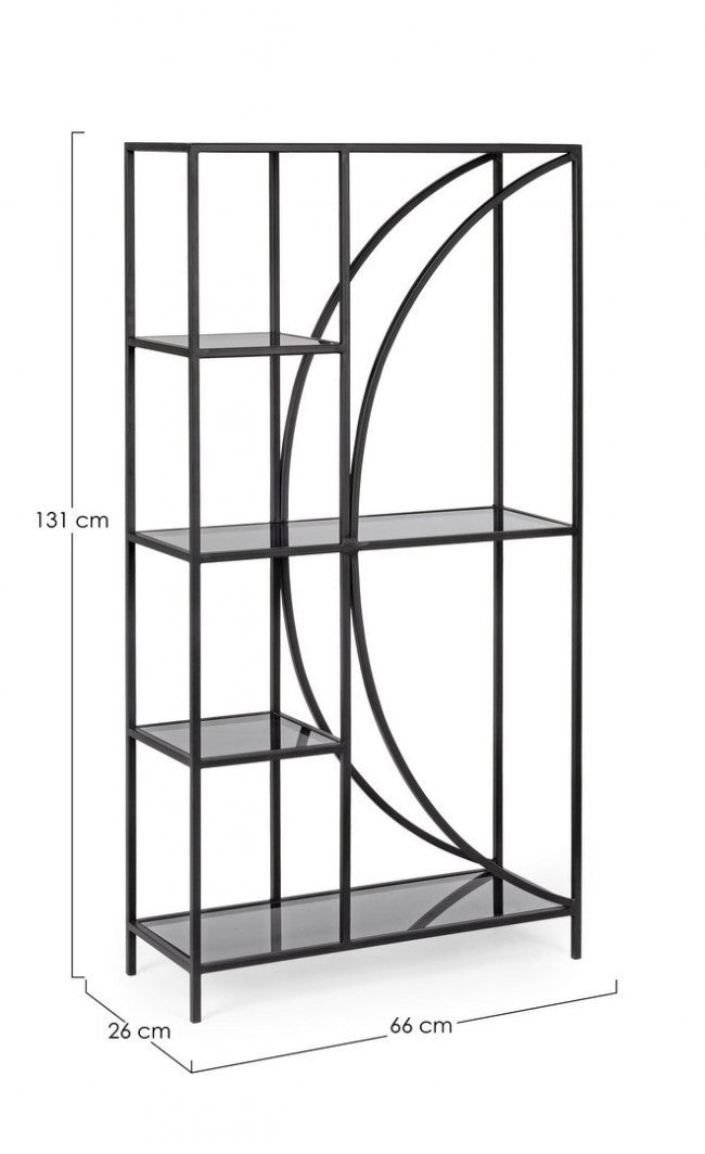 Librería Korvet de metal negro de 4 plantas