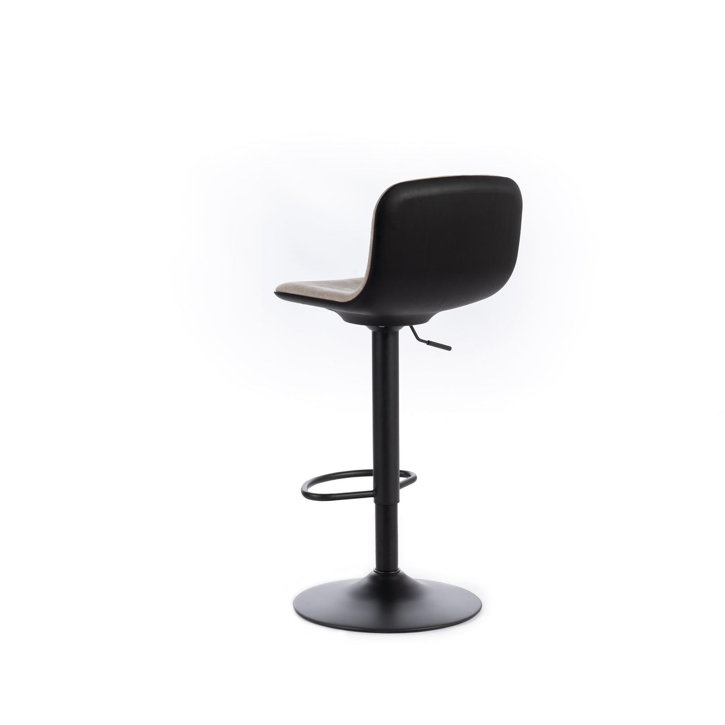 2x Taburete de microfibra beige con estructura de metal 39x45x86/102h cm