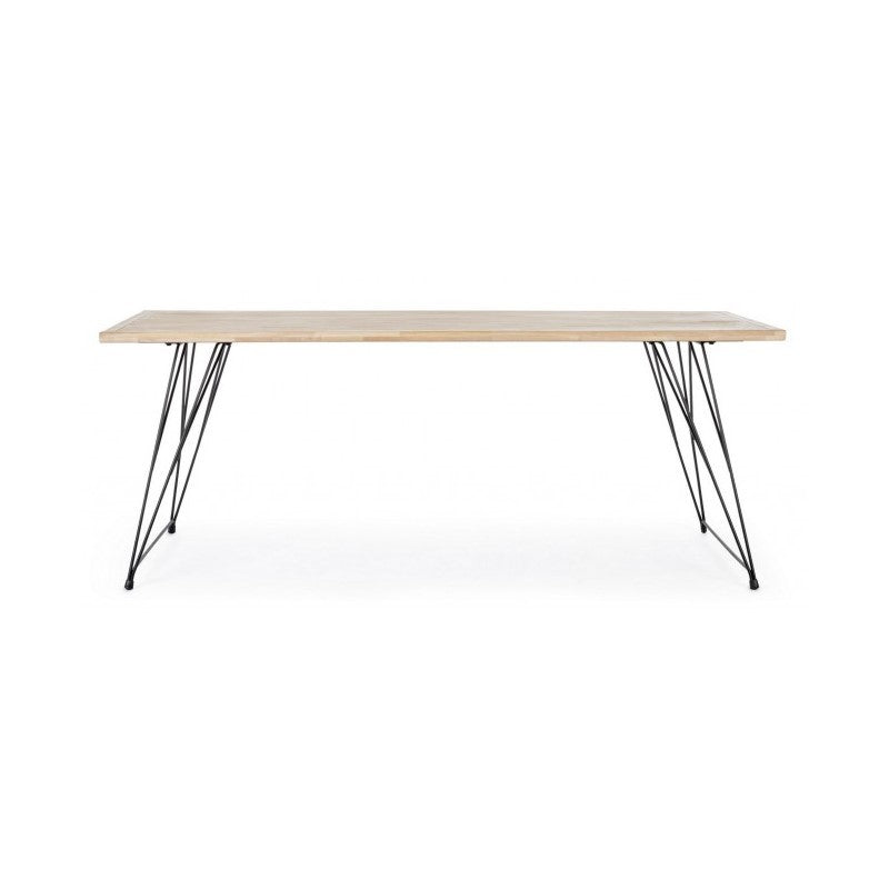 DISTRICT mesa industrial de diseño de madera 200x90x h76 cm