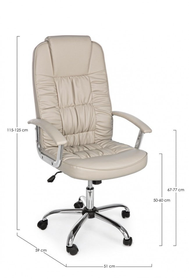 Sillón de oficina Dehli en ecopiel gris paloma