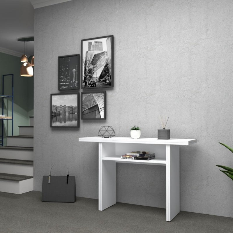 Mesa consola plegable Alerce blanco IKEBANA 120x40x h76 cm