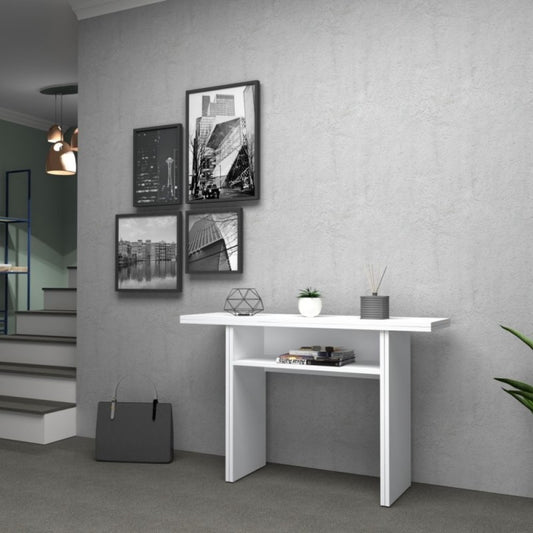 Mesa consola plegable Alerce blanco IKEBANA 120x40x h76 cm
