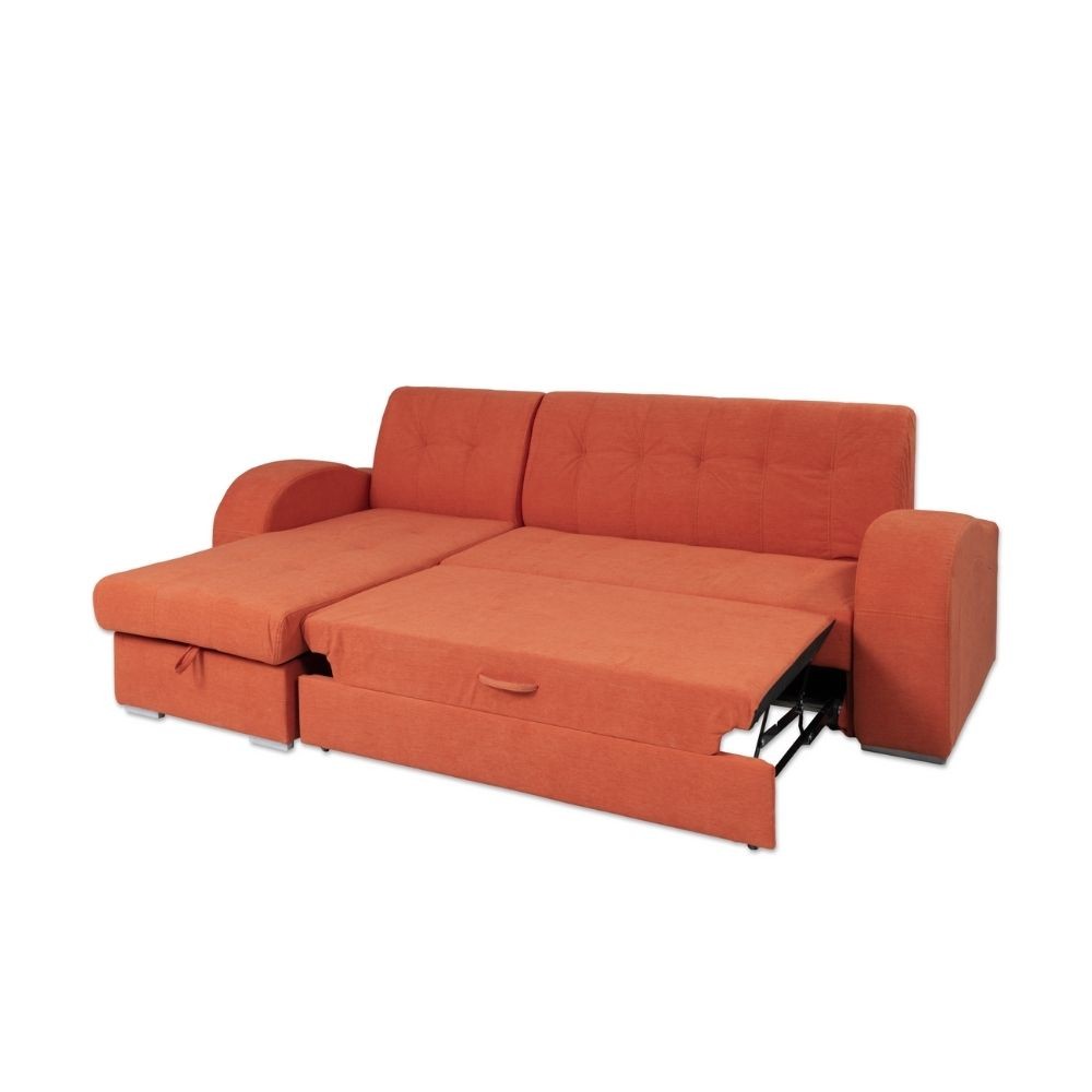 Divano angolare Alyssa penisola reversibile arancione 247x157