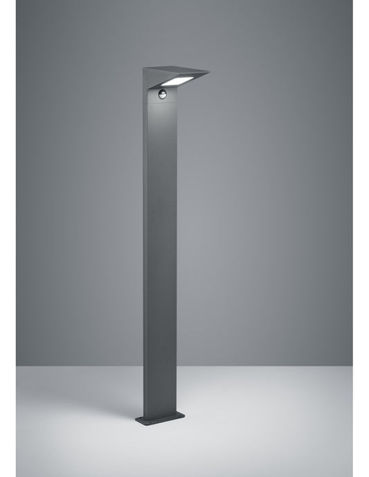 Poste exterior LED de aluminio antracita IP54 con sensor de movimiento Nelson Trio Lighting