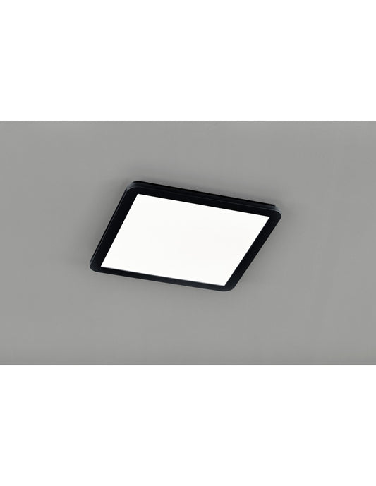 Camillus Plafón Cuadrado Led Regulable Negro IP44 40x40 cm Trio Lighting