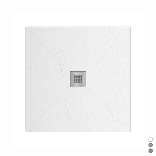 Plato de ducha cuadrado Estasi - Tortora 90x90 cm