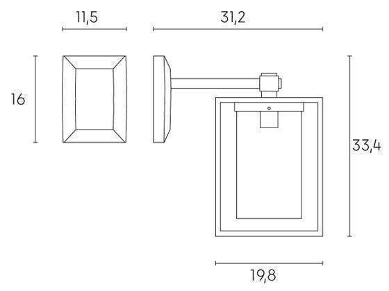 Aplique Fondo E27 línea domus blanco
