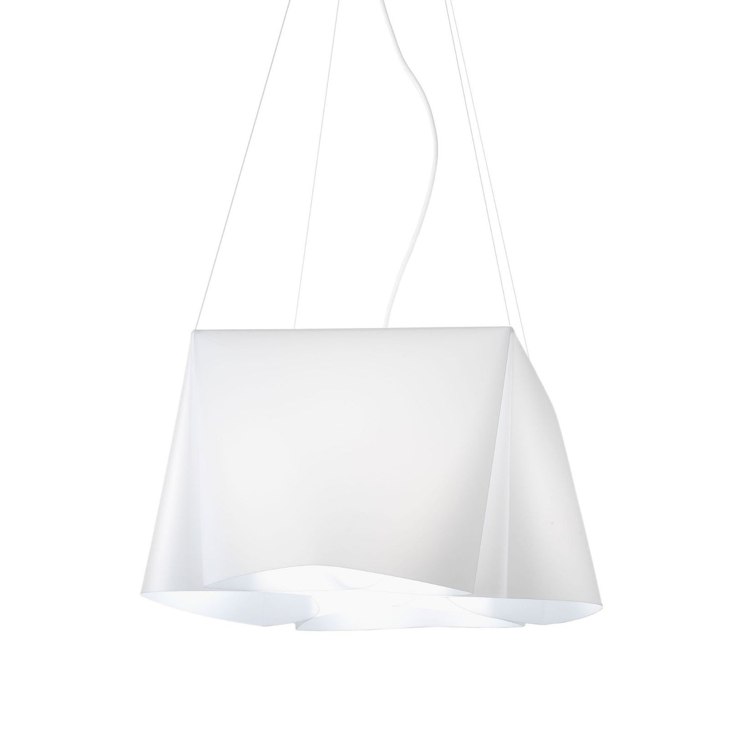 Suspensión 3 Luces Blanco en Metal Cromado Cm. 59 x 31h