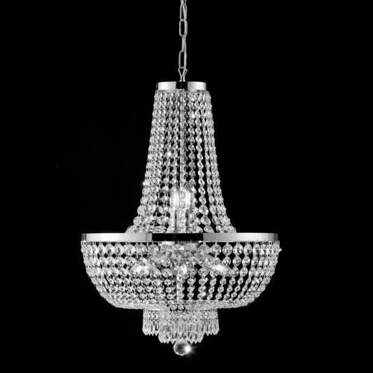 Araña imperial de hierro y latón cromado con ocho luces 50x h74 cm