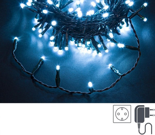 12x 300L Blanco 5mm Cable Verde IP44