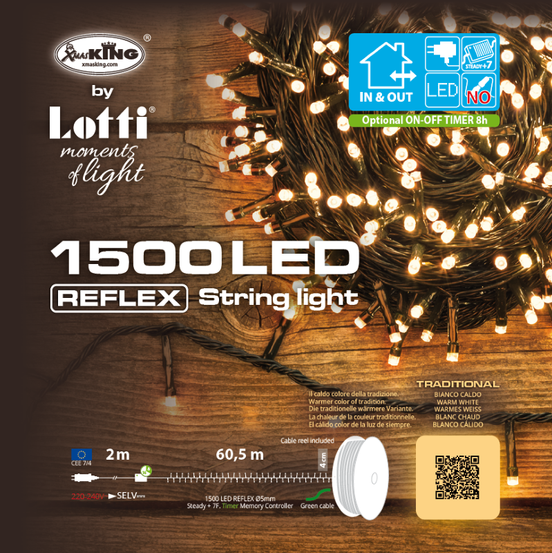 Cadena lineal 1500 LED TRADICIONAL 60,5m en bobina