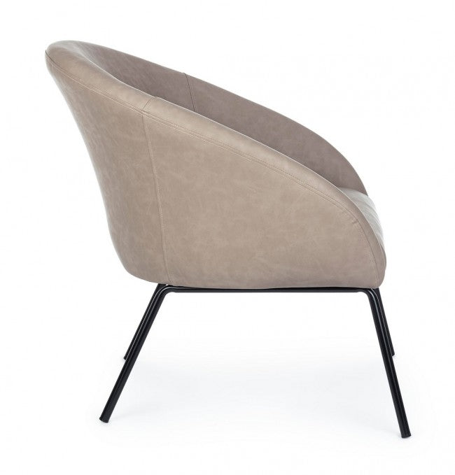 Sillón gris tórtola en terciopelo de diseño