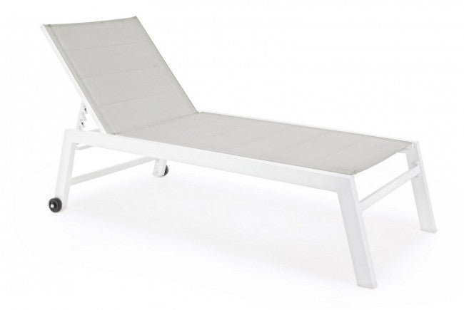 Cama alta Hilde de aluminio blanca con ruedas