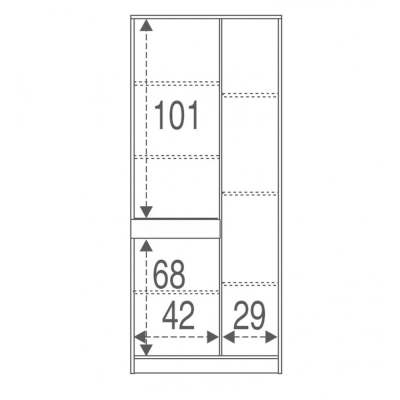 Armario multiusos tres puertas y un cajón Light Olmo 77x34x h183 cm