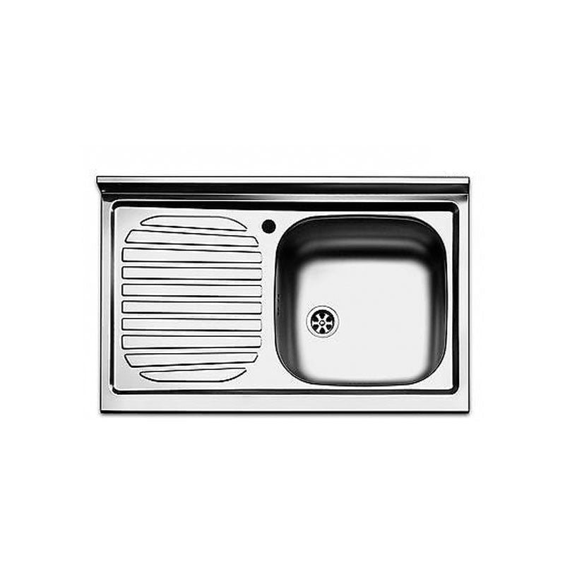 Lavello cucina vasca con gocciolatoio sx acciaio da appoggio 50x90 cm(N118SX) EFFEZ