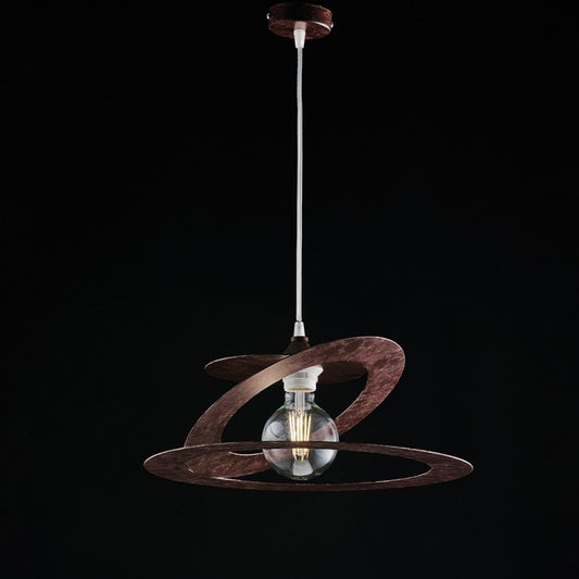 Lámpara colgante de hierro corten marrón cortada con láser 40x h18 cm