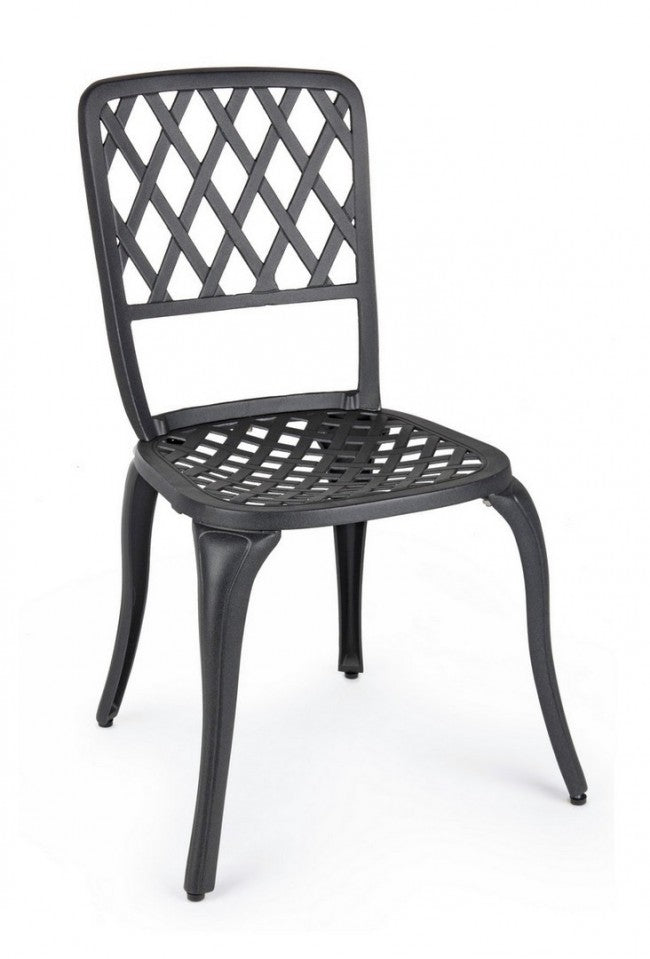 Silla exterior aluminio antracita 44 x 46 x 89h cm