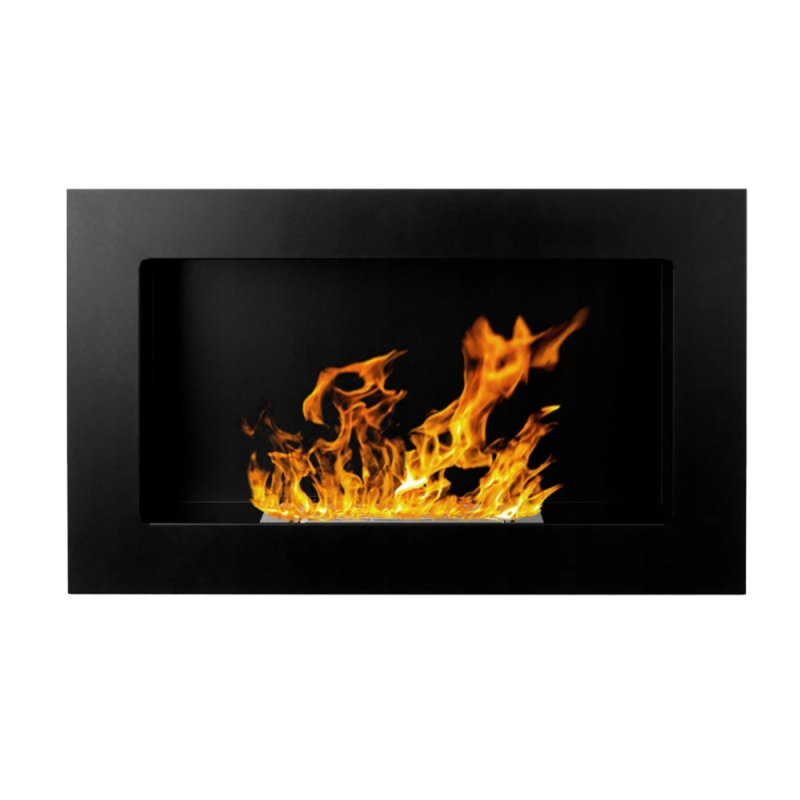 Chimenea de bioetanol empotrada o de pared Pisa Nero L 65 x P 12 x H 40