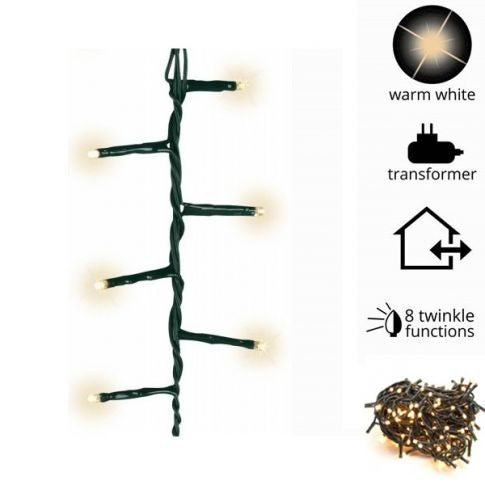 1500 LED de color blanco cálido 8 efectos de luz