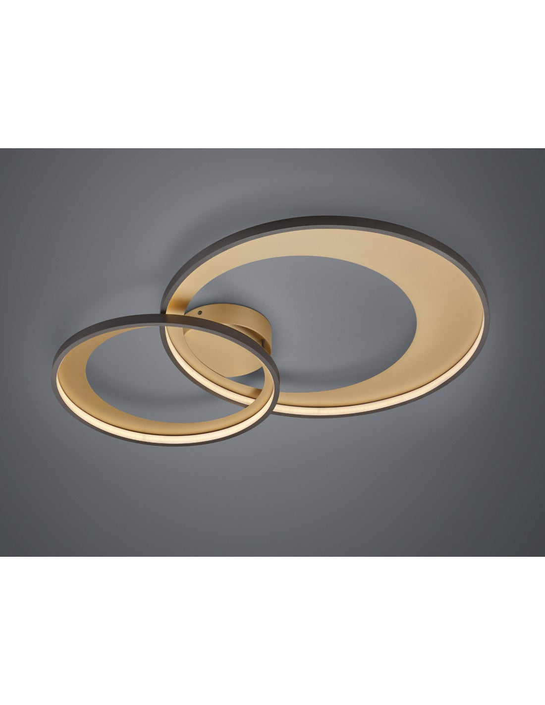 Lámpara de Techo Granada Doble Círculo Negro-Oro LED 36w Regulable L85 cm Trio Lighting