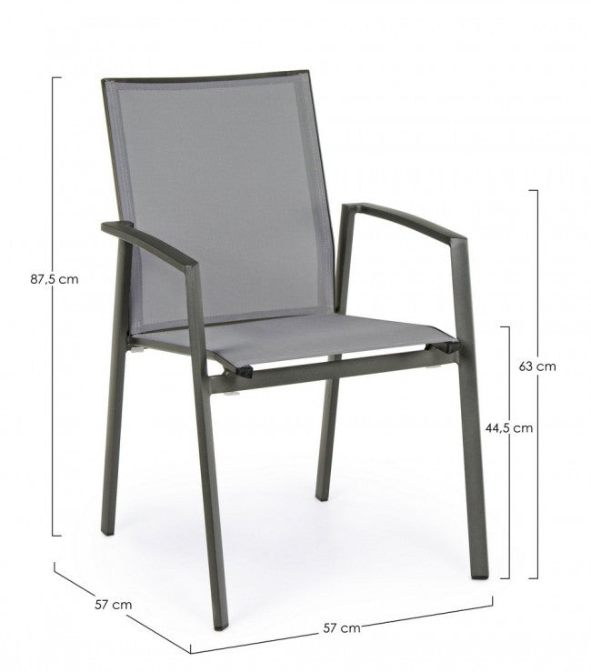 Silla de jardín Cruise de aluminio antracita